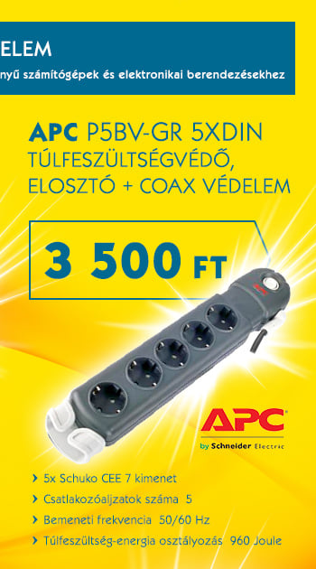 APC P5BV-GR 5xDIN túlfeszültségvédő, elosztó + COAX védelem 